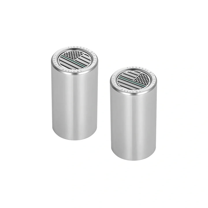 Figurati Designs – Harley-Davidson Stainless-Steel Green Line American Flag Docking Covers – FD72-DC-25.2/46.5-SS