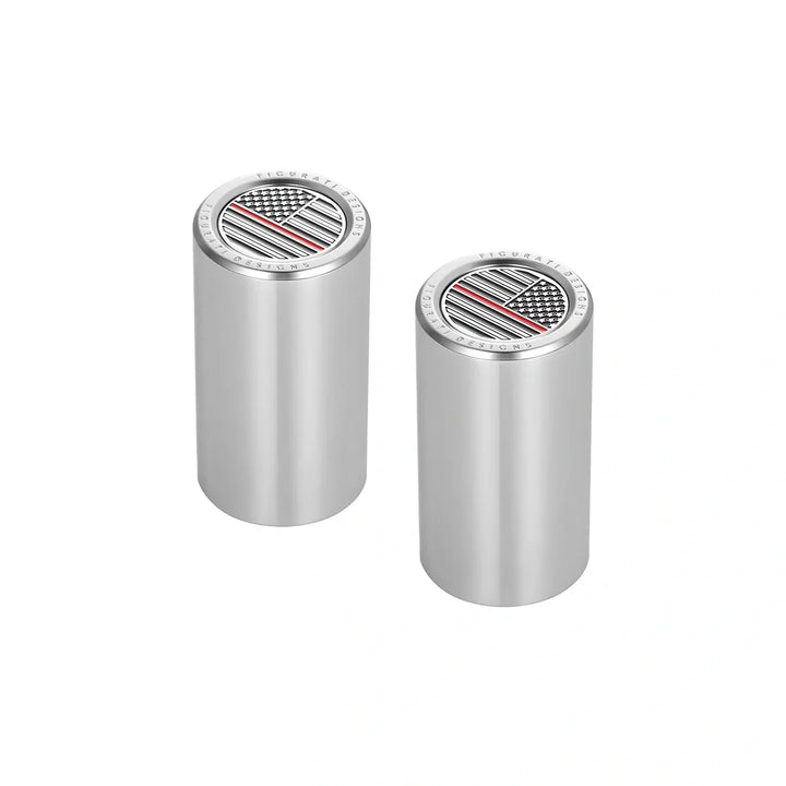 Figurati Designs – Harley-Davidson Stainless-Steel Red Line American Flag Docking Covers – FD73-DC-25.2/46.5-SS