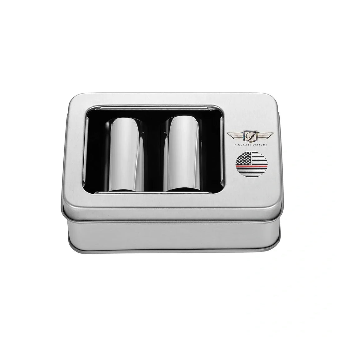 Figurati Designs – Harley-Davidson Stainless-Steel Red Line American Flag Docking Covers – FD73-DC-25.2/46.5-SS