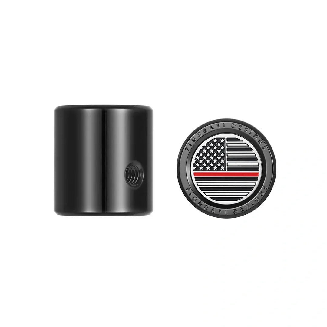 Figurati Designs – Heel Toe Shifter Cover - Stainless-Steel/Black Red Line American Flag – FD75-HTSC-BLK