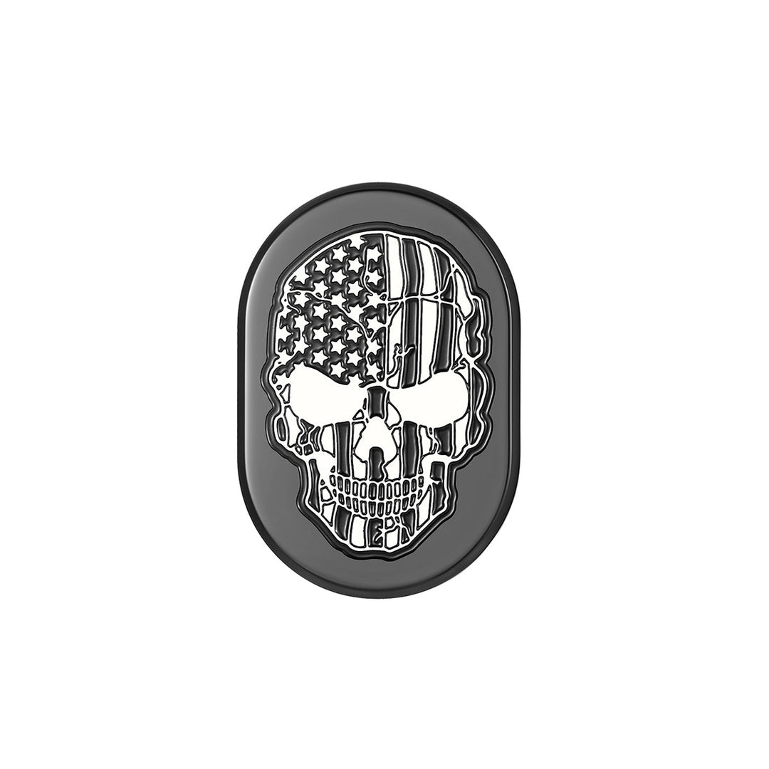 Figurati Designs – Harley-Davidson Black American Flag Skull Antenna Cover - Left – FD28-AC-BLK-LFT