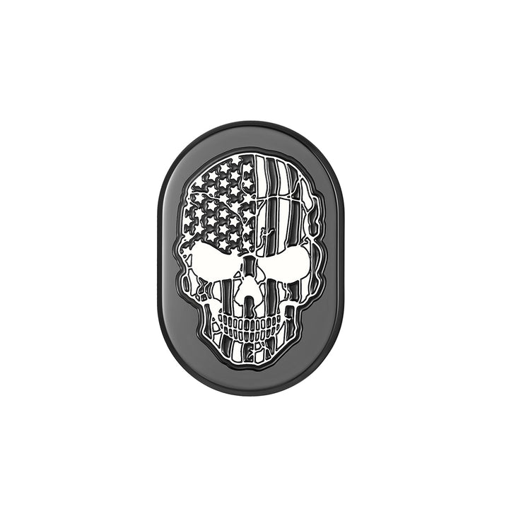 Figurati Designs – Harley-Davidson Black American Flag Skull Antenna Cover - Left – FD28-AC-BLK-LFT