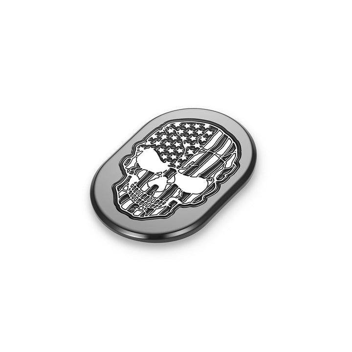 Figurati Designs – Harley-Davidson Black American Flag Skull Antenna Cover - Left – FD28-AC-BLK-LFT