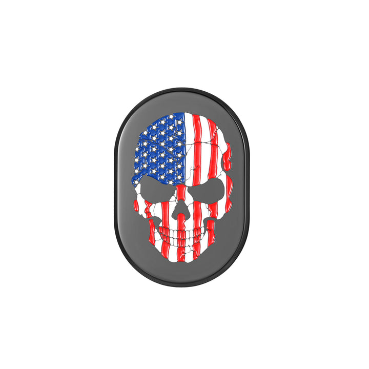 Figurati Designs – Harley-Davidson Black Red White & Blue Skull Antenna Cover - Right – FD25-AC-BLK-RT