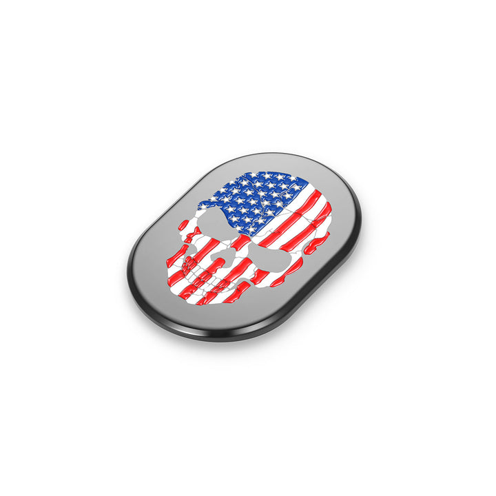 Figurati Designs – Harley-Davidson Black Red White & Blue Skull Antenna Cover - Left – FD25-AC-BLK-LFT