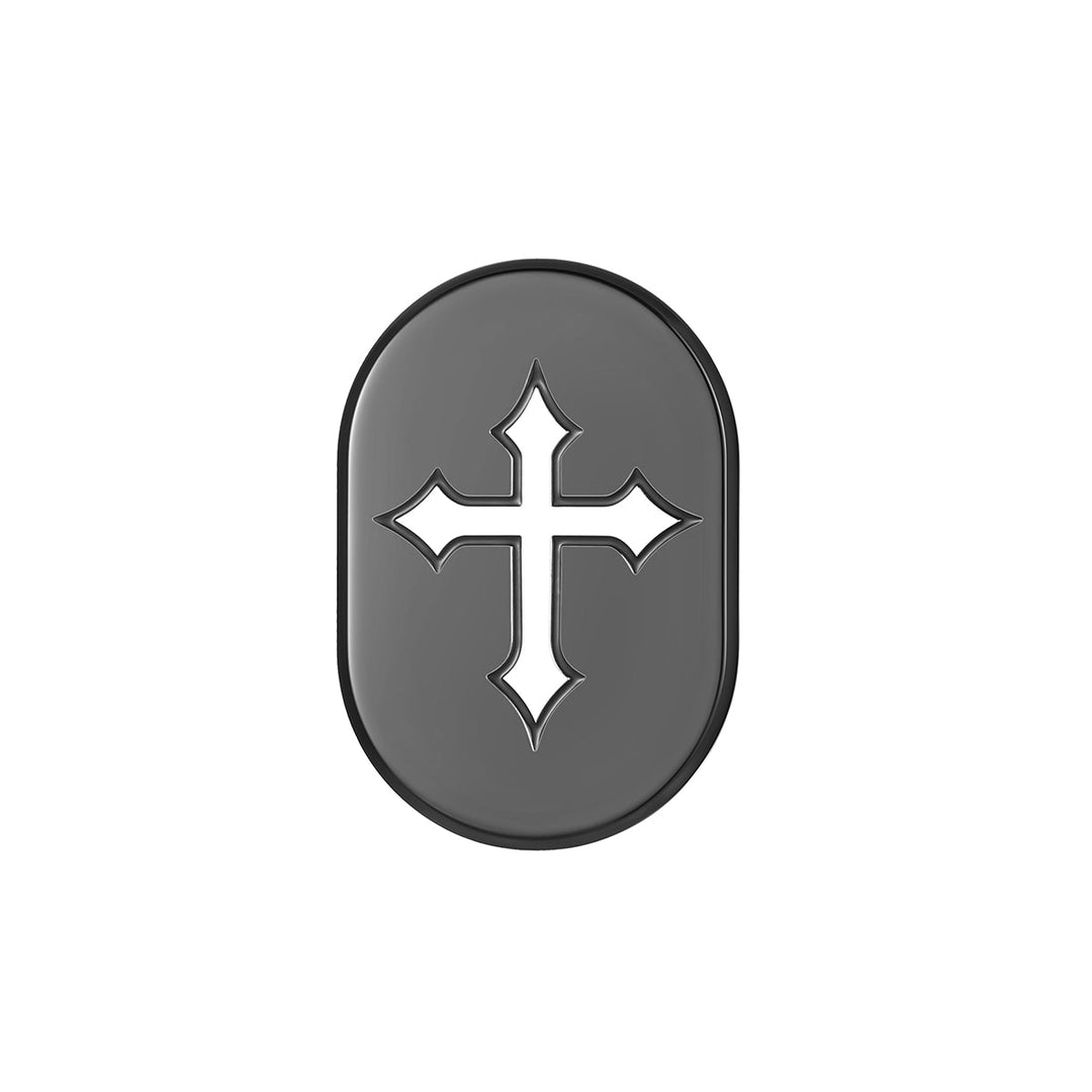Figurati Designs – Harley-Davidson Black/Silver Cross Antenna Cover - Left – FD41-AC-BLK-LFT