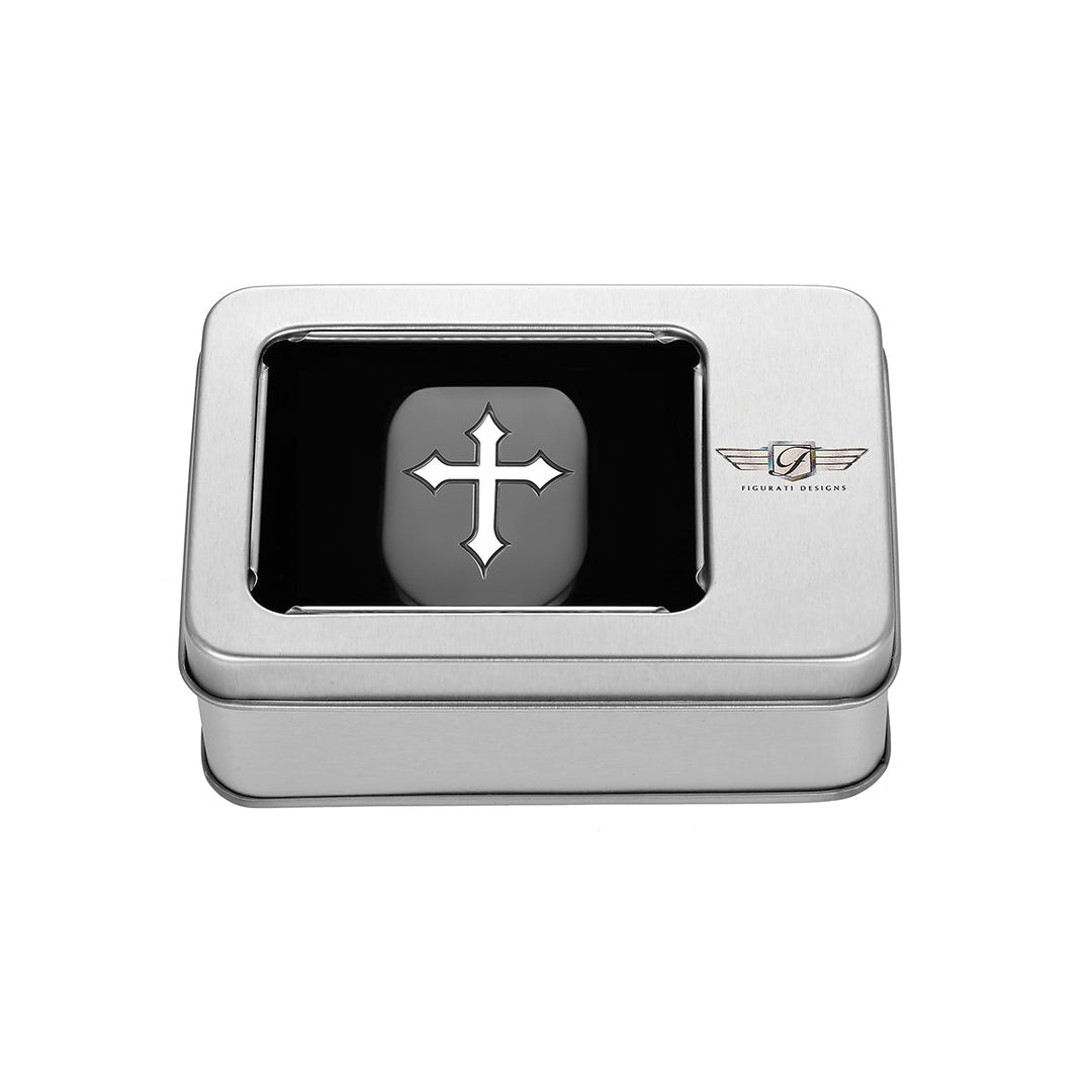 Figurati Designs – Harley-Davidson Black/Silver Cross Antenna Cover - Right – FD41-AC-BLK-RT
