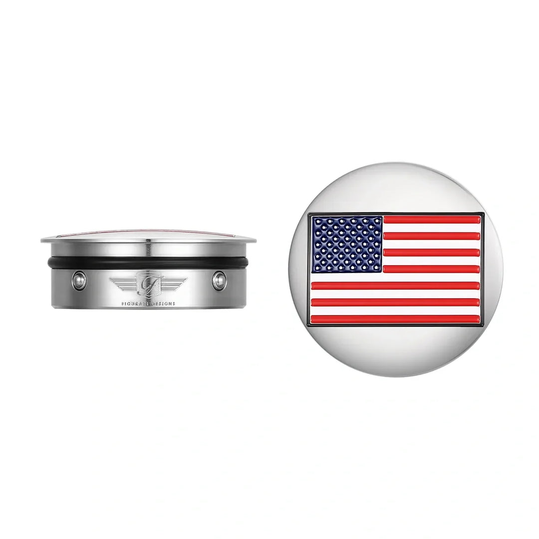 Figurati Designs – Harley-Davidson Stainless-Steel American Flag Swing Arm Covers - Reversed – FD20-AF-SS