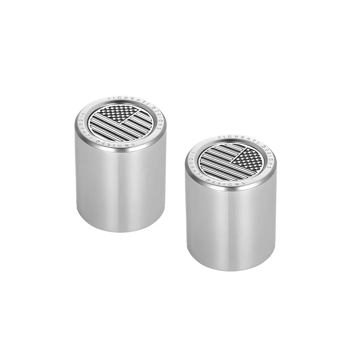 Figurati Designs – Harley-Davidson Stainless-Steel American Flag Docking Covers – FD26-DC-27.2/32-SS