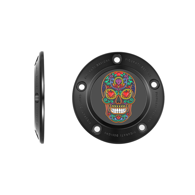 Figurati Designs – Sugar Skull Timing Cover – Twin Cam
