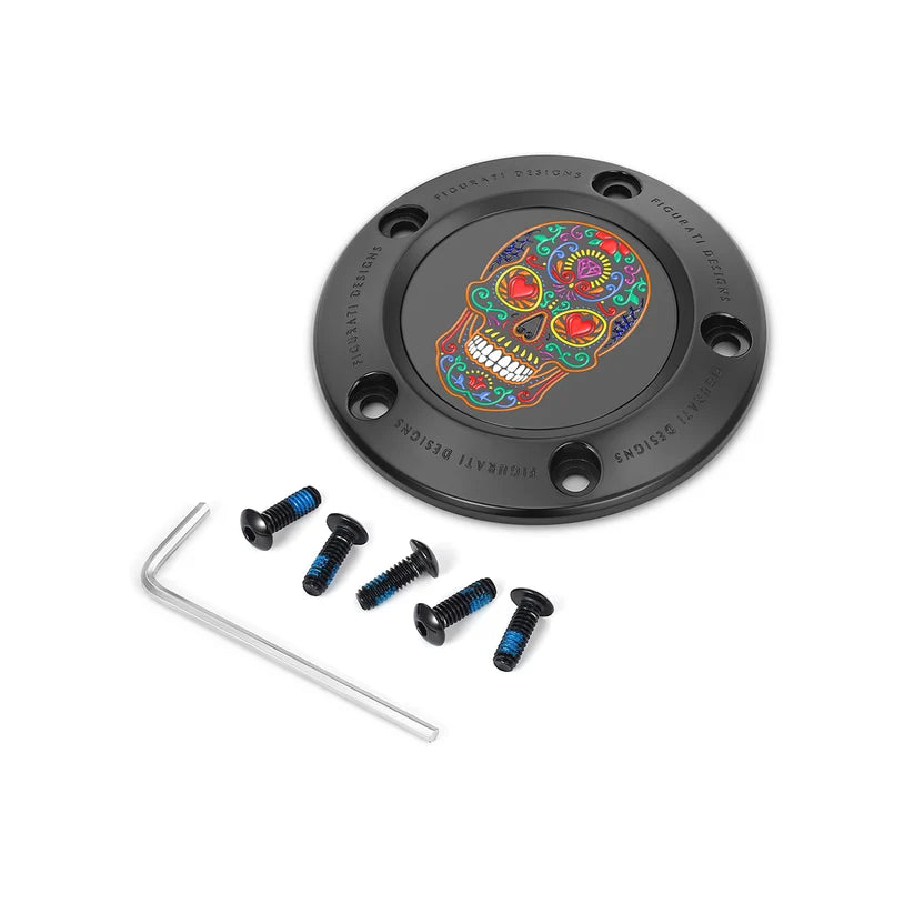 Figurati Designs – Sugar Skull Timing Cover – Twin Cam