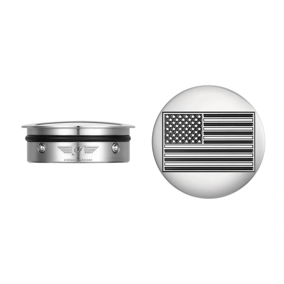 Figurati Designs – Harley-Davidson Stainless-Steel Contrast Cut Custom American Flag-Reversed – FD26R-AF-CC-SS
