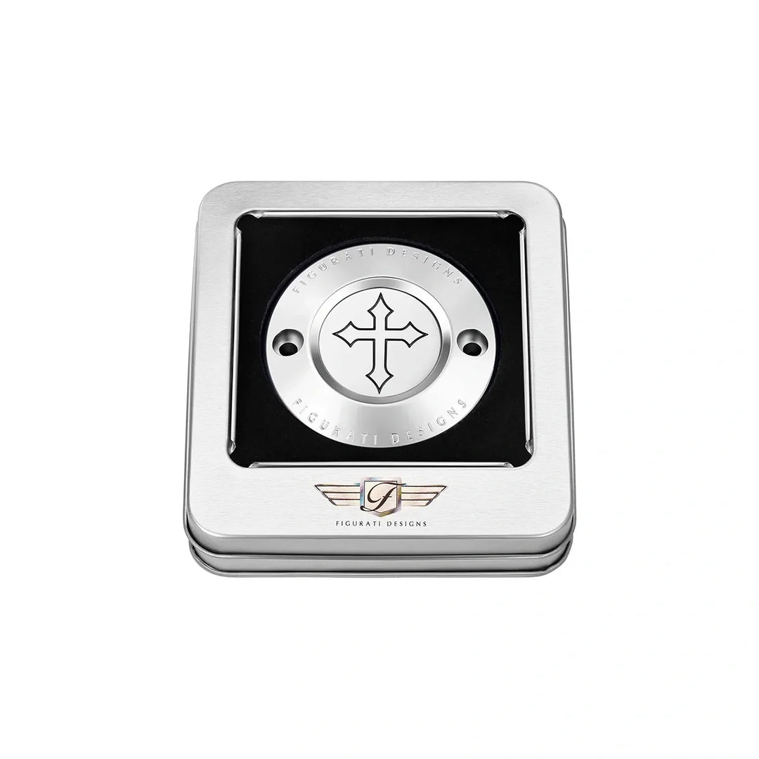 Figurati Designs – Harley-Davidson Stainless-Steel Cross M8 Timing Cover – FD41-TC-2H-SS