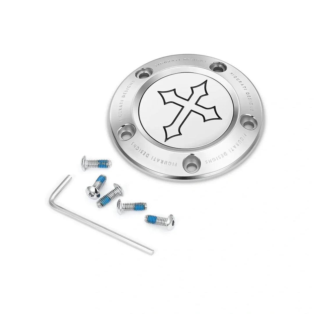 Figurati Designs – Harley-Davidson Stainless-Steel Cross Twin Cam Timing Cover – FD41-TC-5H-SS