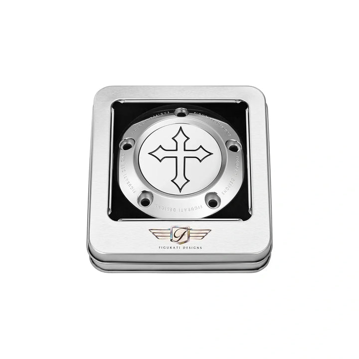 Figurati Designs – Harley-Davidson Stainless-Steel Cross Twin Cam Timing Cover – FD41-TC-5H-SS