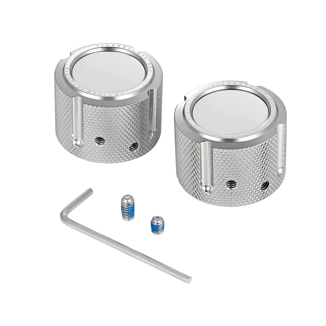 Figurati Designs – Harley-Davidson Stainless-Steel Custom Front Axle Nut Covers - Contrast – FD60-FAC-SS-BW