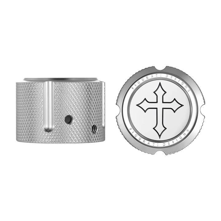 Figurati Designs – Harley-Davidson Stainless-Steel Front Axle Nut Covers Cross – FD41-FAC-SS