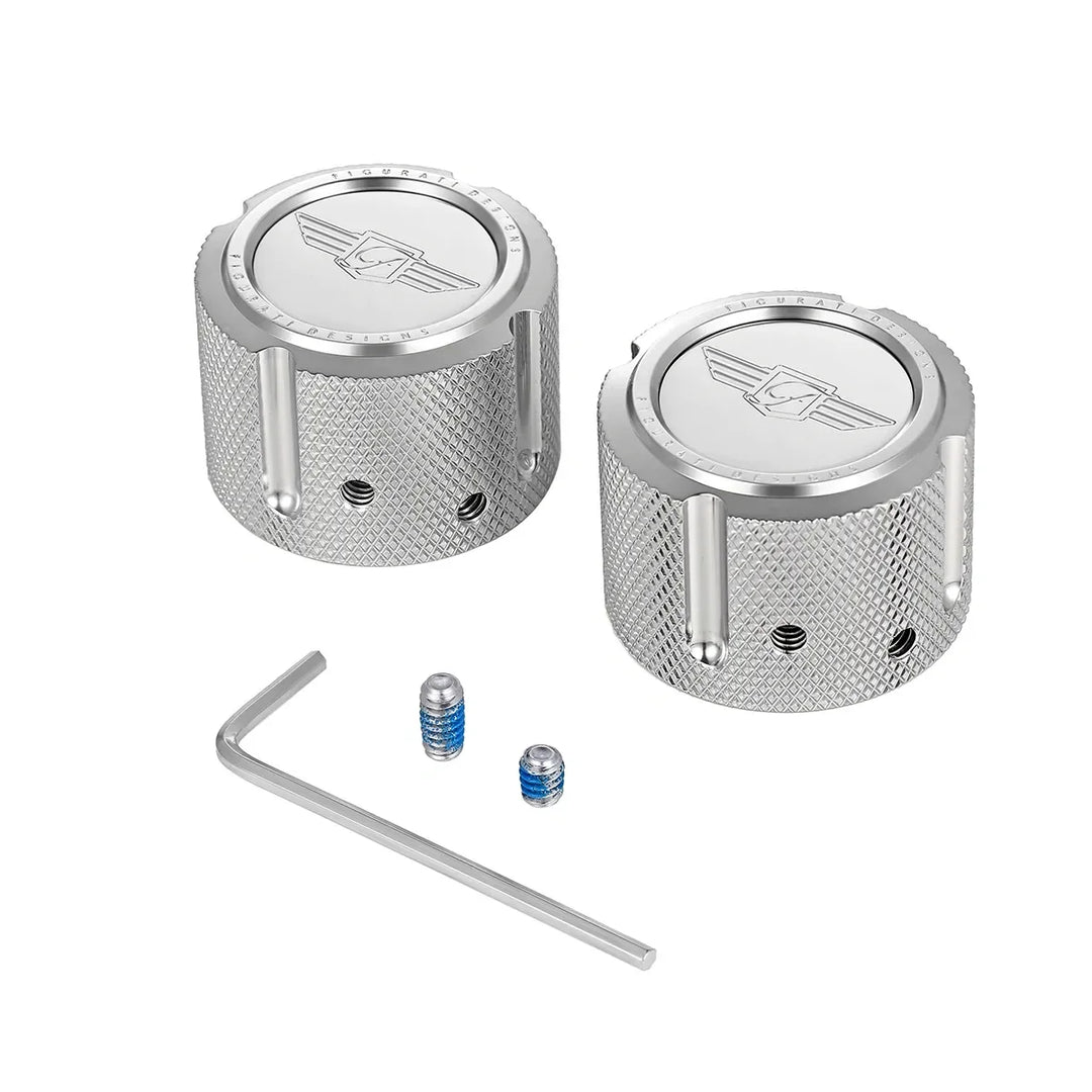Figurati Designs – Harley-Davidson Stainless-Steel Front Axle Nut Covers Figurati Designs Logo – FD01-FAC-SS