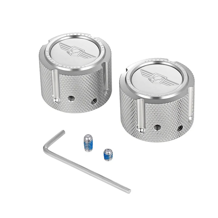 Figurati Designs – Harley-Davidson Stainless-Steel Front Axle Nut Covers Figurati Designs Logo – FD01-FAC-SS