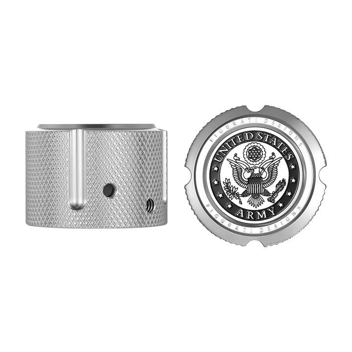 Figurati Designs – Harley-Davidson Stainless-Steel Front Axle Nut Covers Officially Licensed US Army – FD81-FAC-SS