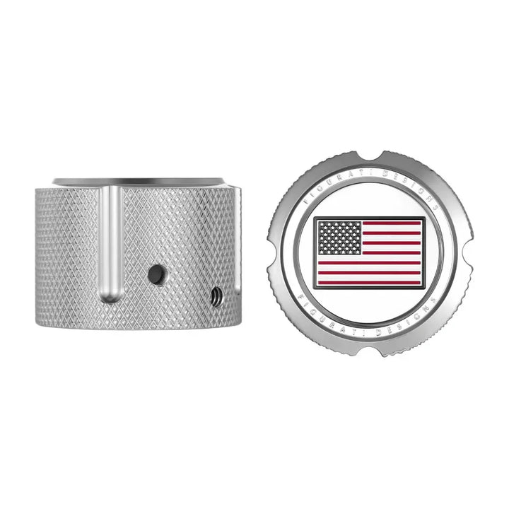 Figurati Designs – Harley-Davidson Stainless-Steel Front Axle Nut Covers Red White and Blue American Flag - Reversed – FD20-FAC-SS
