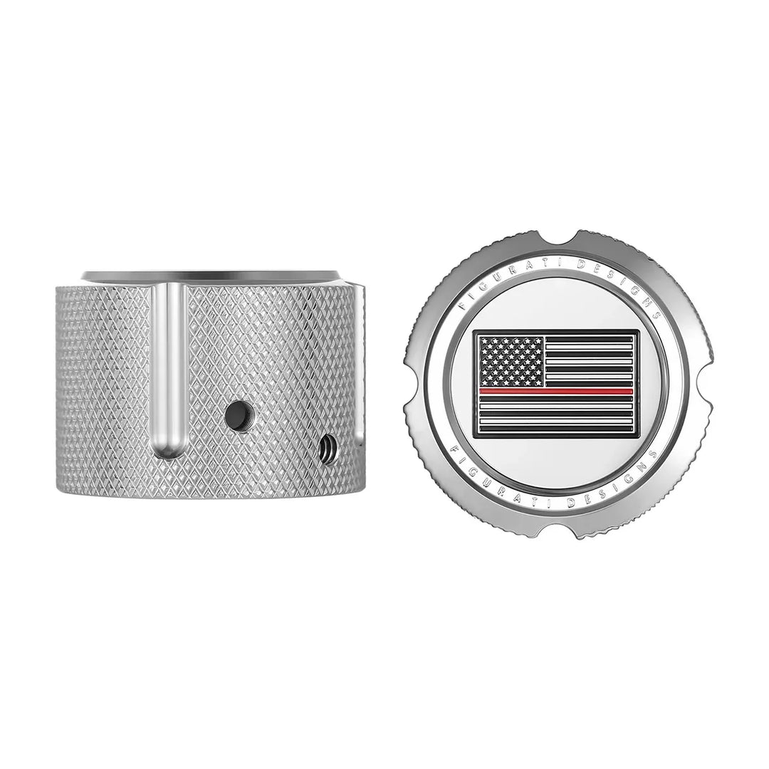 Figurati Designs – Harley-Davidson Stainless-Steel Front Axle Nut Covers Thin Red Line American Flag - Reversed – FD73-FAC-SS