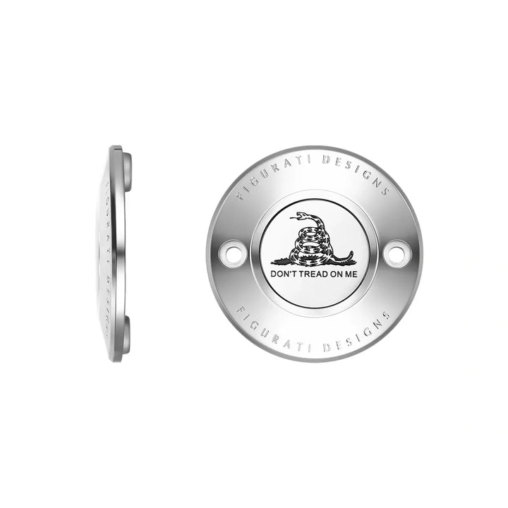 Figurati Designs – Harley-Davidson Stainless-Steel Don’t Tread on Me M8 Timing Cover – FD40-TC-2H-SS