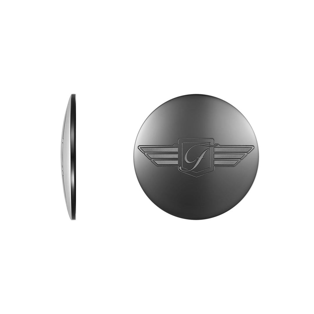 Figurati Designs – Harley-Davidson Stainless-Steel FD Logo Back Fender Cover in Black – FD01-BFCOVER-BLK