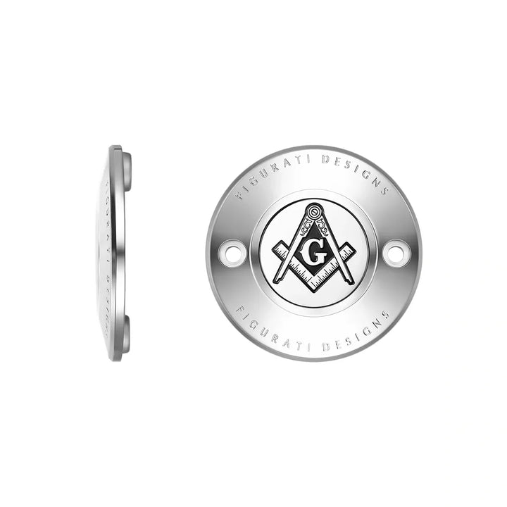 Figurati Designs – Harley-Davidson Stainless-Steel Masonic Emblem M8 Timing Cover – FD42-TC-2H-SS