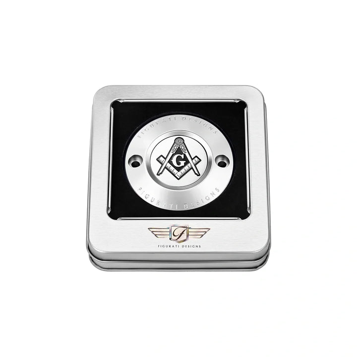 Figurati Designs – Harley-Davidson Stainless-Steel Masonic Emblem M8 Timing Cover – FD42-TC-2H-SS