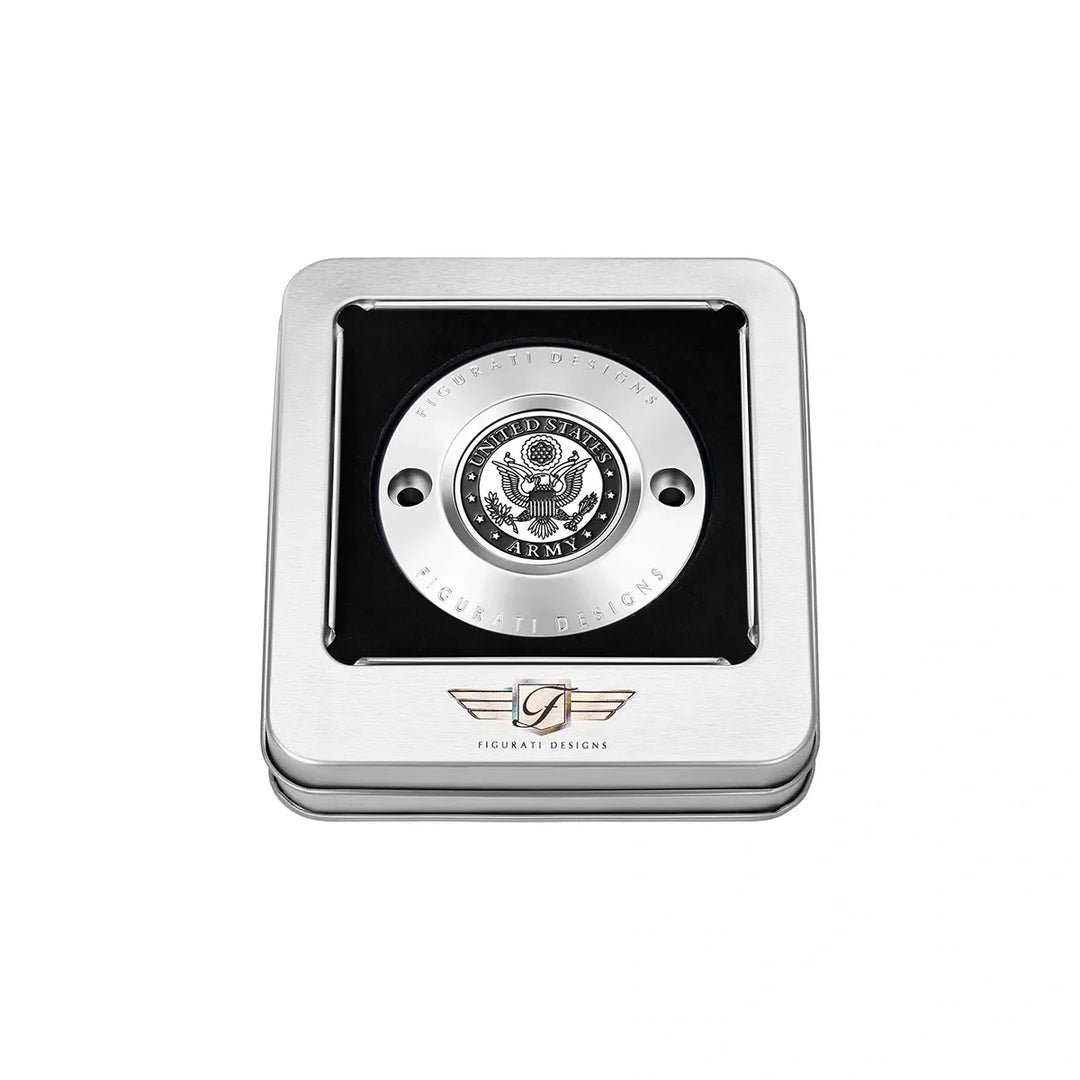 Figurati Designs – Harley-Davidson Stainless-Steel Officially Licensed US Army M8 Timing Cover – FD81-TC-2H-SS