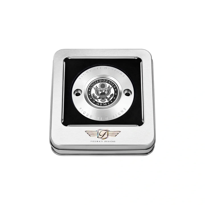 Figurati Designs – Harley-Davidson Stainless-Steel Officially Licensed US Army M8 Timing Cover – FD81-TC-2H-SS
