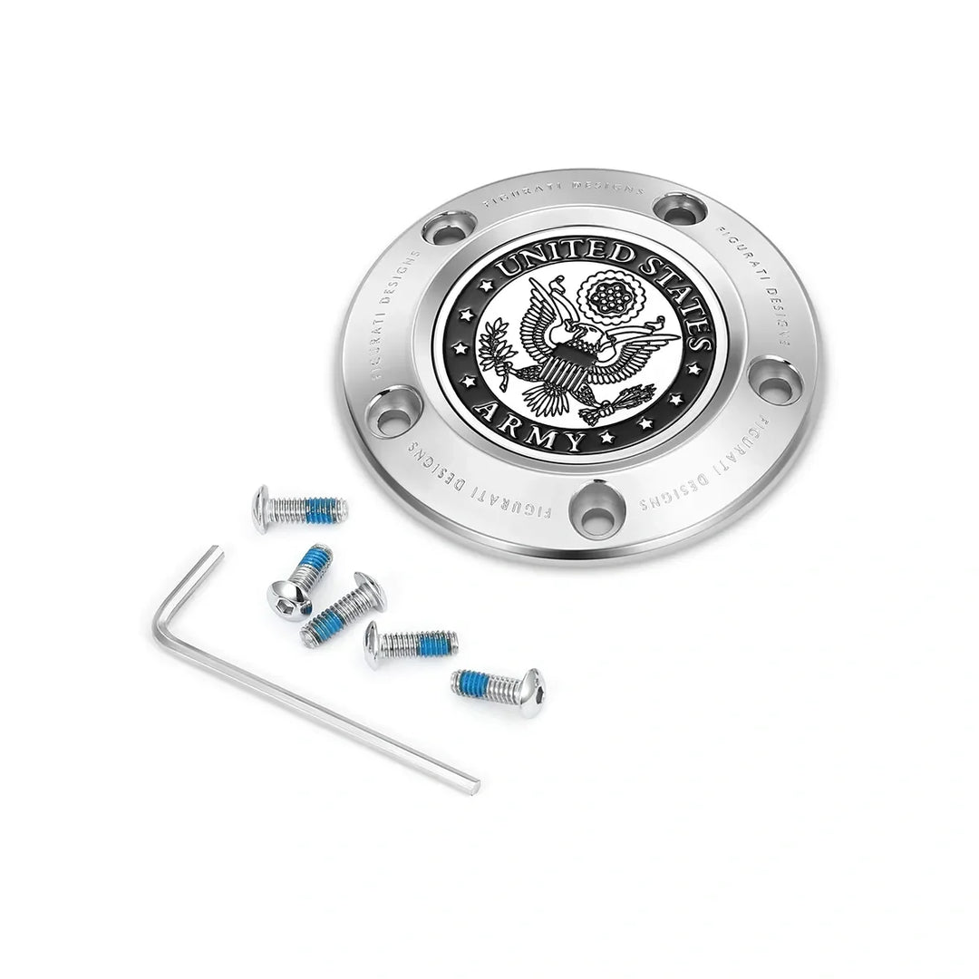 Figurati Designs – Harley-Davidson Stainless-Steel Officially Licensed US Army Twin Cam Timing Cover – FD81-TC-5H-SS