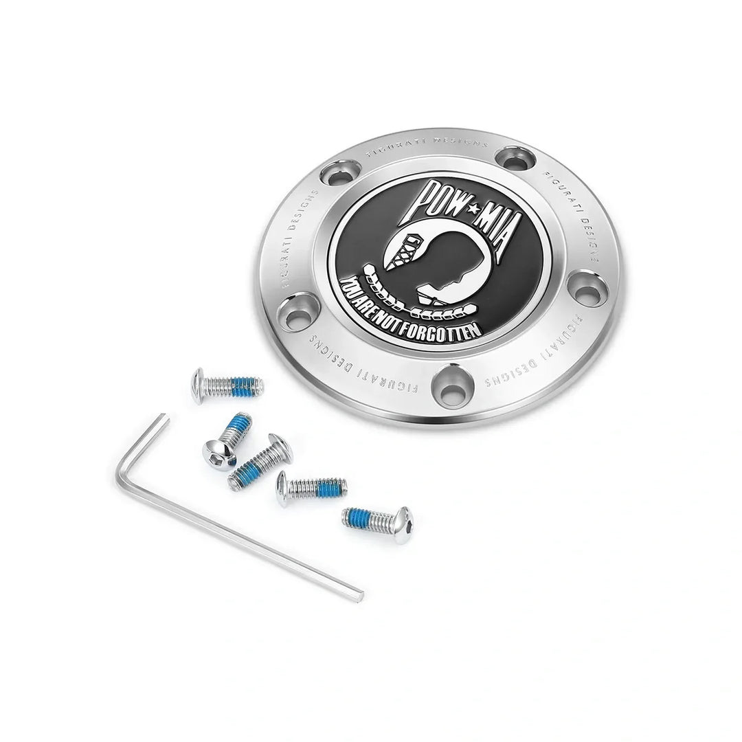 Figurati Designs – Harley-Davidson Stainless-Steel POW MIA Twin Cam Timing Cover – FD50-TC-5H-SS