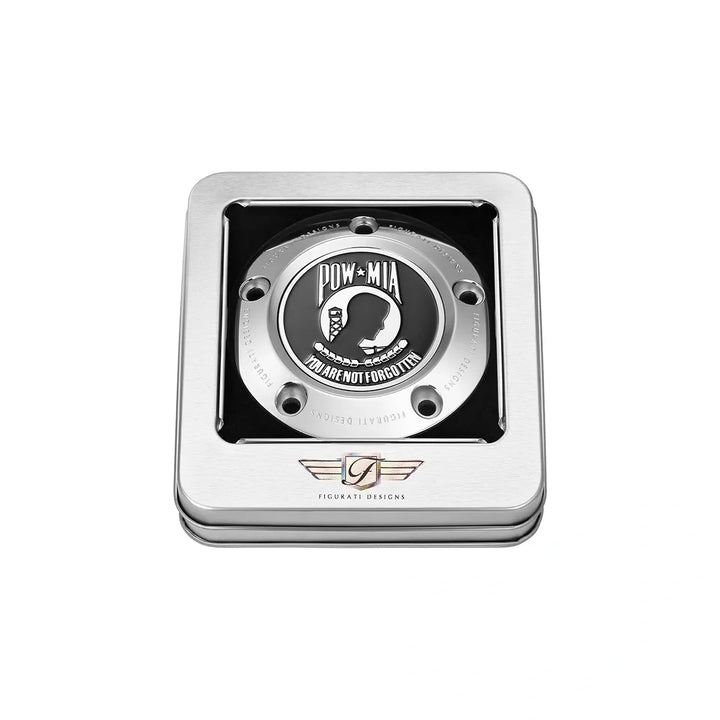 Figurati Designs – Harley-Davidson Stainless-Steel POW MIA Twin Cam Timing Cover – FD50-TC-5H-SS