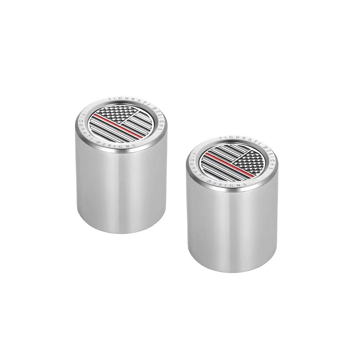 Figurati Designs – Harley-Davidson Stainless-Steel Red Line American Flag Docking Covers – FD73-DC-27.2/32-SS