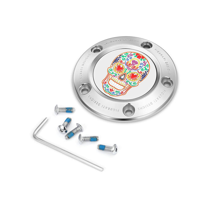 Figurati Designs – Sugar Skull Timing Cover – Twin Cam