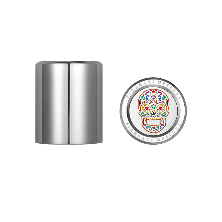 Figurati Designs – Harley-Davidson Stainless-Steel Sugar Skulls Docking Covers – FD30-DC-SS-27.2/32 (Short Fat)