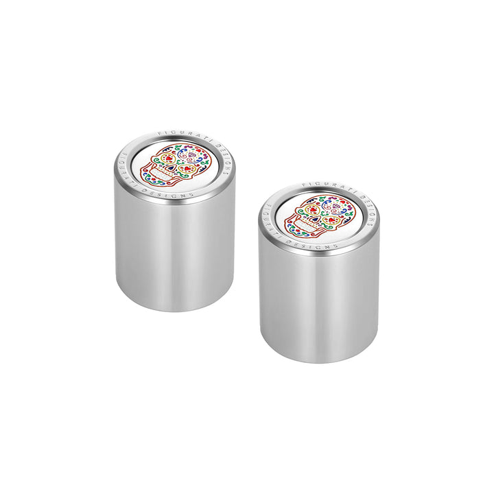 Figurati Designs – Harley-Davidson Stainless-Steel Sugar Skulls Docking Covers – FD30-DC-SS-27.2/32 (Short Fat)
