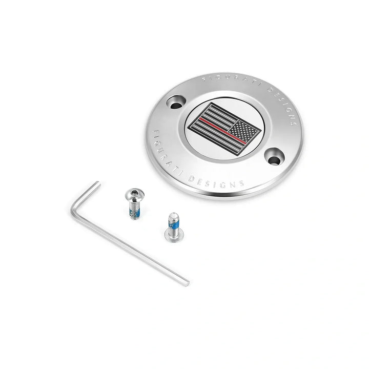 Figurati Designs – Harley-Davidson Stainless-Steel Thin Red Line American Flag - Reversed M8 Timing Cover – FD73-TC-2H-SS