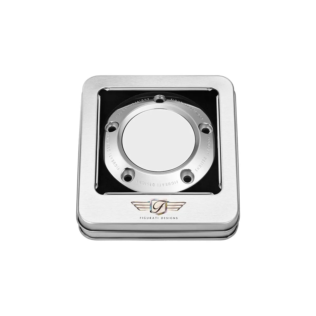 Figurati Designs – Harley-Davidson Stainless-Steel Twin Cam Custom Timing Cover - Contrast – FD60-TC-5H-SS-BW