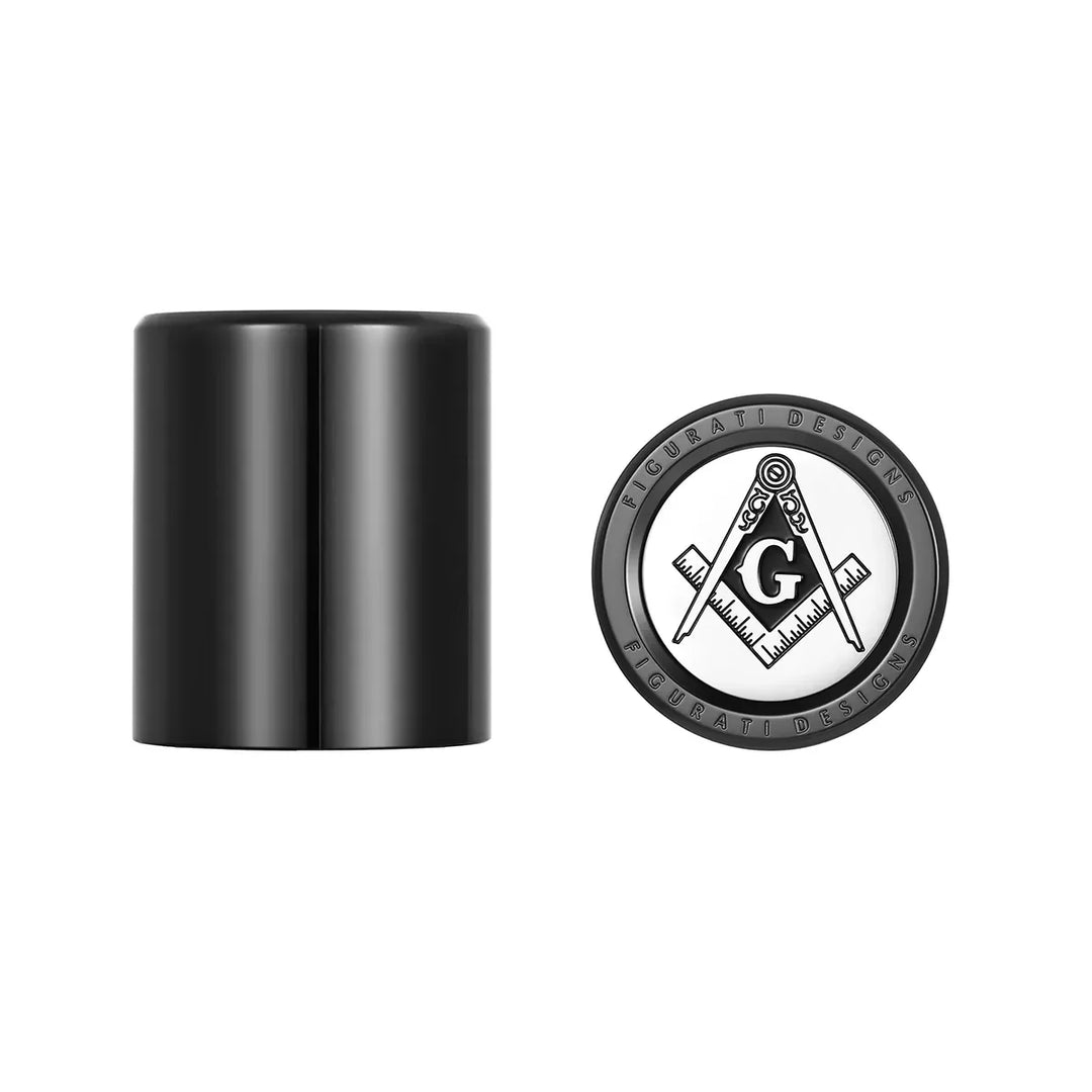 Figurati Designs – Harley-Davidson Stainless-Steel/Black Masonic Emblem Docking Hardware – FD42-DC-27.2/32-SS