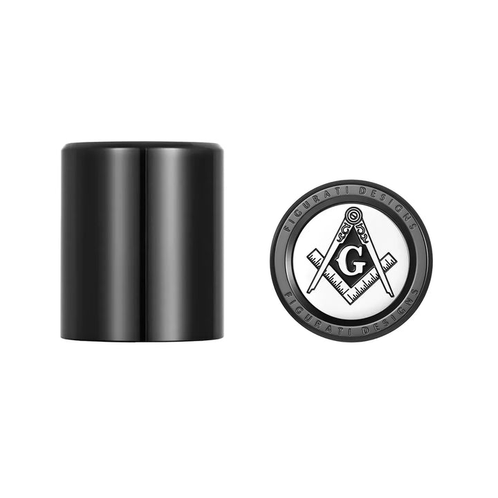 Figurati Designs – Harley-Davidson Stainless-Steel/Black Masonic Emblem Docking Hardware – FD42-DC-27.2/32-SS