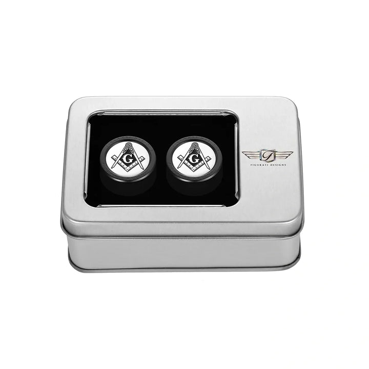 Figurati Designs – Harley-Davidson Stainless-Steel/Black Masonic Emblem Docking Hardware – FD42-DC-27.2/32-SS