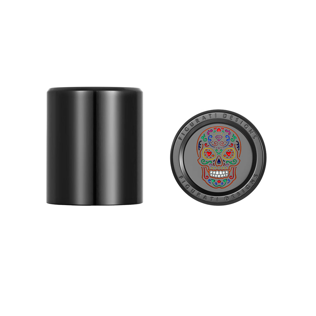 Figurati Designs – Harley-Davidson Stainless-Steel black Sugar Skulls Docking Covers – FD30-DC-Blk 27.2/32 (Short Fat)
