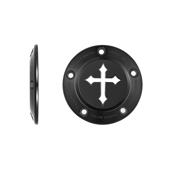 Figurati Designs – Harley-Davidson Stainless-Steel in Black Cross Twin Cam Timing Cover – FD41-TC-5H-BLK