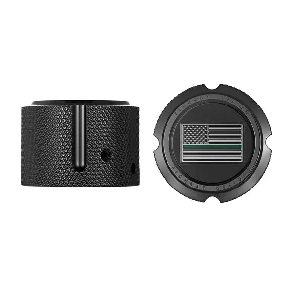 Figurati Designs – Harley-Davidson Stainless-Steel in Black Front Axle Nut Covers Green Line American Flag - Reversed – FD72-FAC-BLK
