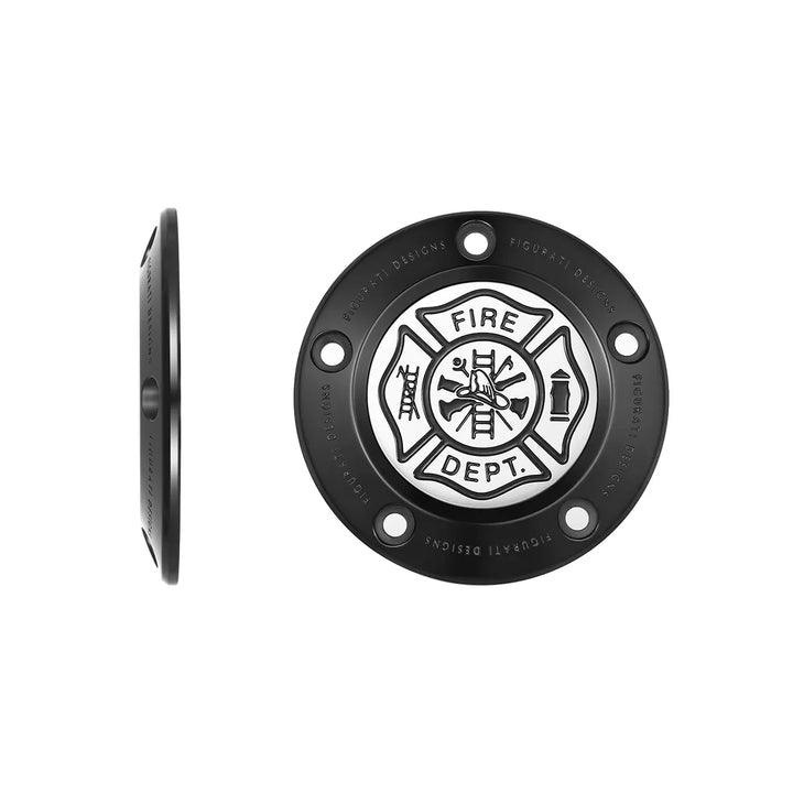 Figurati Designs – Harley-Davidson Stainless-Steel in Black Maltese Cross - FIRE Twin Cam Timing Cover – FD74-TC-5H-BLK