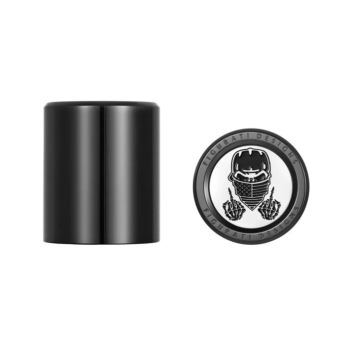 Figurati Designs – Harley-Davidson Stainless-Steel in Black Masked Skull Docking Hardware – FD29-DC-27.2/32-BLK