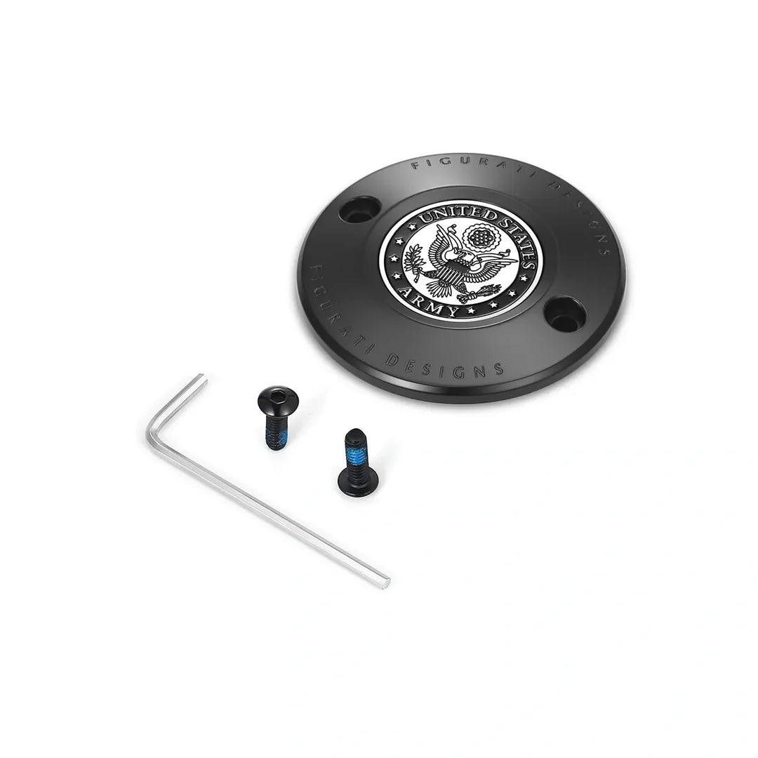 Figurati Designs – Harley-Davidson Stainless-Steel in Black Officially Licensed US Army M8 Timing Cover – FD81-TC-2H-BLK